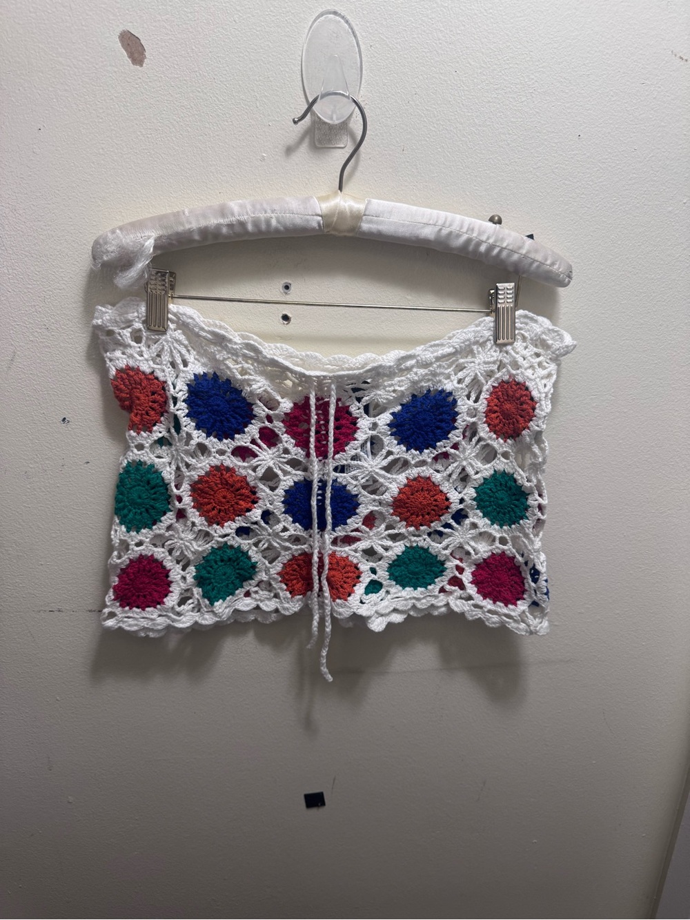Forever 21 White Crochet shorts with Multicolor Floral Motifs